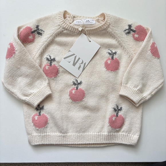Zara Baby Girl Apple Sweater - Picture 1 of 4